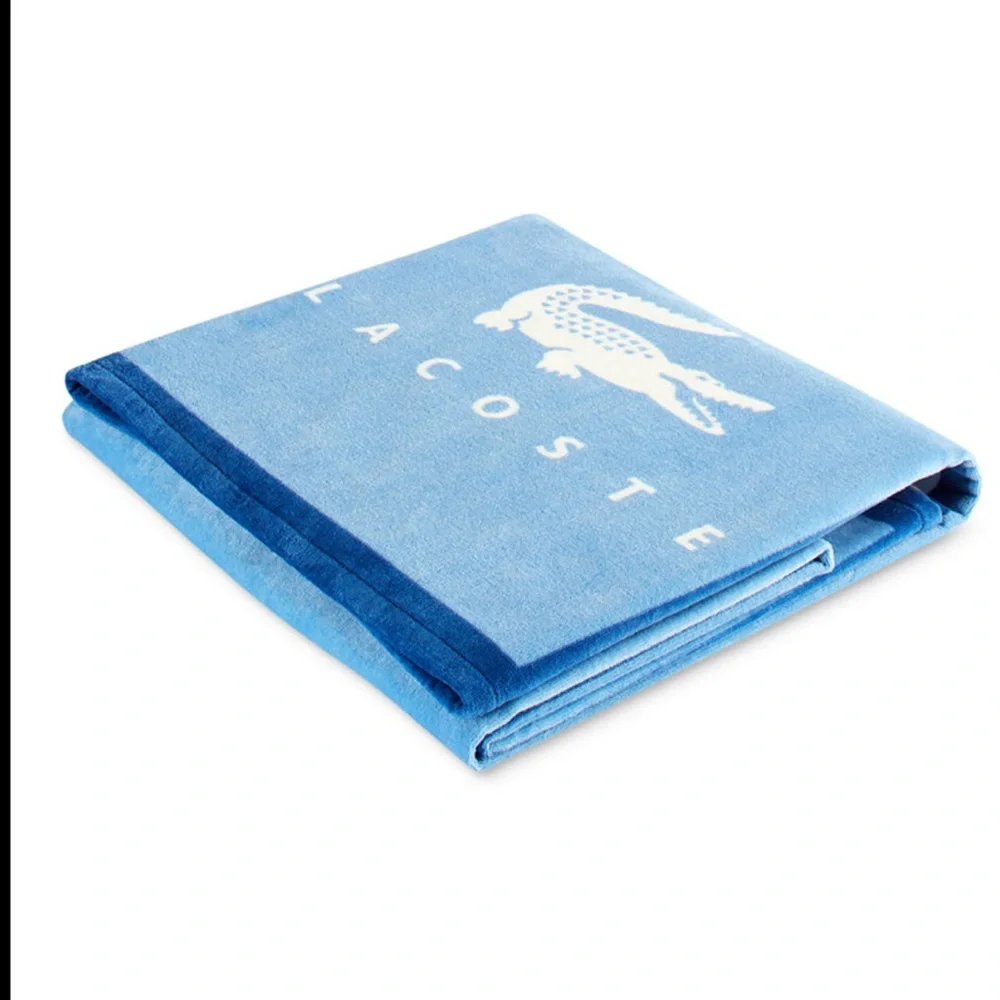 Lacoste BNWT Oki Striped Cotton Beach Towel